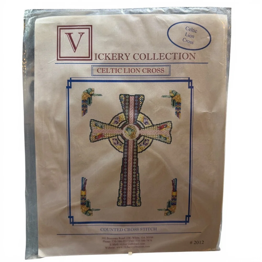 Vickery Collection Celtic Lion Cross Counted Cross‎ Stitch Pattern #2012 New
